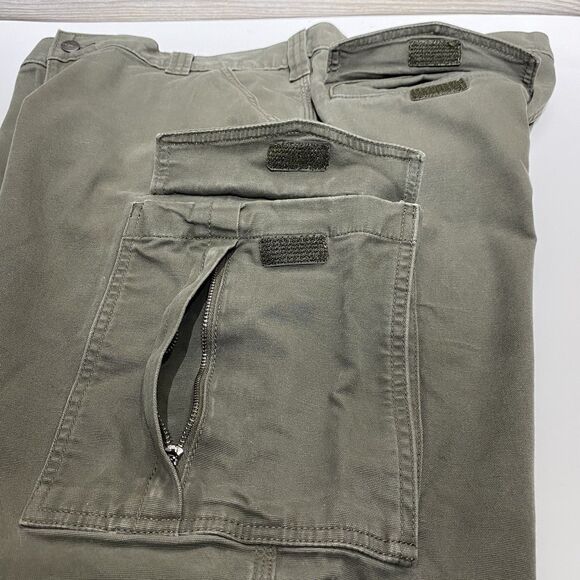 Carhartt Rugged Flex Relaxed Fit Canvas Cargo Work Short Size 38x10 Tarmac Green - Picture 3 of 8